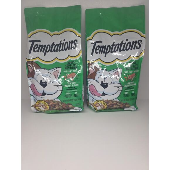 Temptations Seafood Medley Flavor Dry Cat Food, 3.15 Lb Bag 2 Pack - Picture 1 of 2